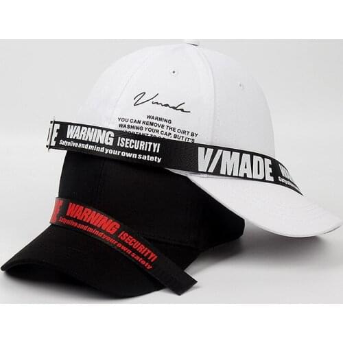 Woman Korean Fashion Mens Visor New Letter Long Streamer Street Baseball Cap Tide Hat Couple Hip Hop Hat New Pattern