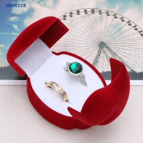 JAVRICK Velvet Engagement Wedding Couple Ring Earring Jewelry Display Storage Box Case