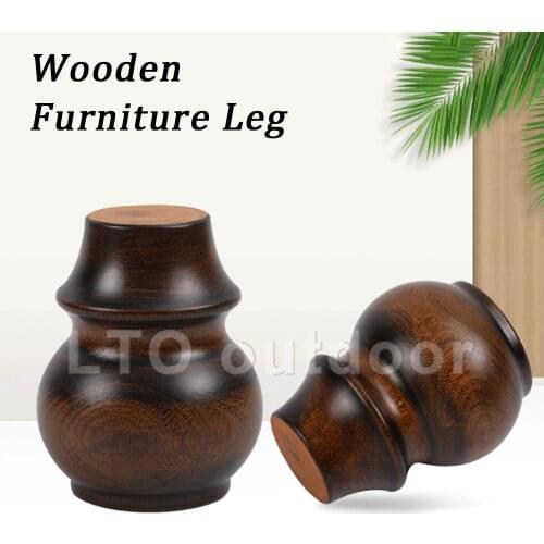 Wooden Round Gourd Furniture Legs Mid-Century Modern Sofa Legs For Couch Armchair Recliner Dresser Cabinet TV Stands