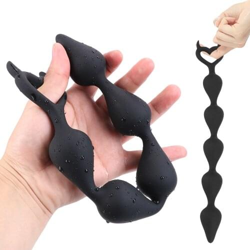 Long Butt Plug for Beginner Anus Masturbator Silicone Anal Beads Ball Erotic Prostate Massager Sex Toy For Women Men Couple