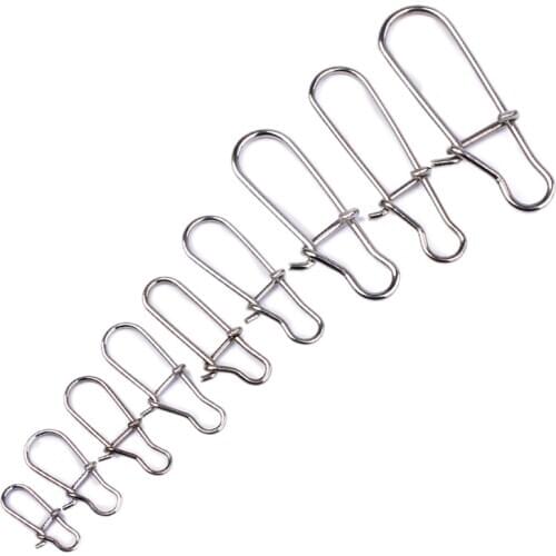 Hot Sale 100 Pcs Fast Lock Snap Fishing Barrel Swivel Safety 12mm-33.5mm Swivel Snap 0#-8# Fishing Swivels