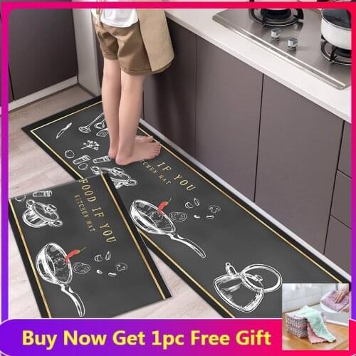 Long Rug for Kitchen Anti-wrinkle Kitchen Mat Water Absorption Entrance Door Mat Dust-proof Floor Carpet for Bathroom balcony
