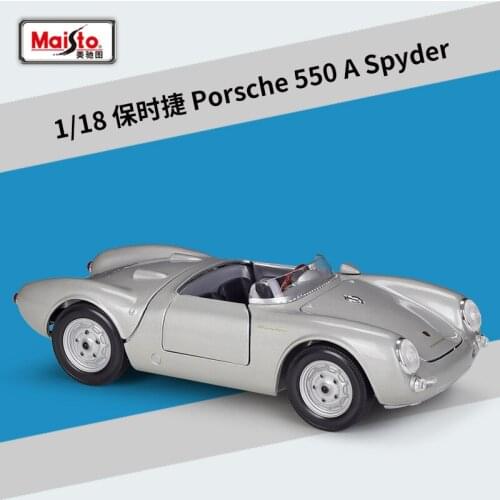 Maisto 1:18 Porsche 550 A Spyder Convertible Simulation Alloy Finished Car Model With Base Collection Ornament Gifts
