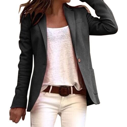 Fashion Women Long Sleeve Slim Office Blazer Coat Autumn Casual Women Suit Blazers 2020 New Blazers Coat