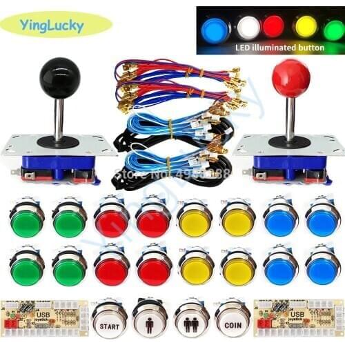 Arcade game diy joystick kit zippy joystick jamma arcade MAME LED button happ button raspberry pi 3 Joystick 4/8 way Push Button