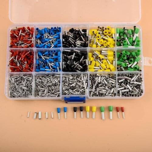 1640Pcs New Wire End Sleeves Insulated Crimp Connector Cable Lug Terminals Kit Set