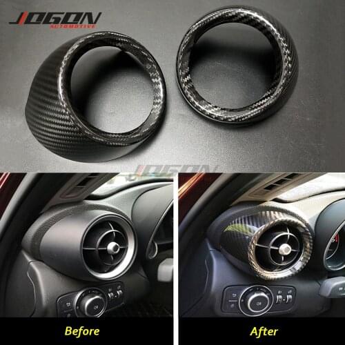 Real Carbon Fiber For Alfa Romeo Giulia 952 2017 - 2020 Car Interior Console Dashboard Side Air Condition AC Vent Cover Trim
