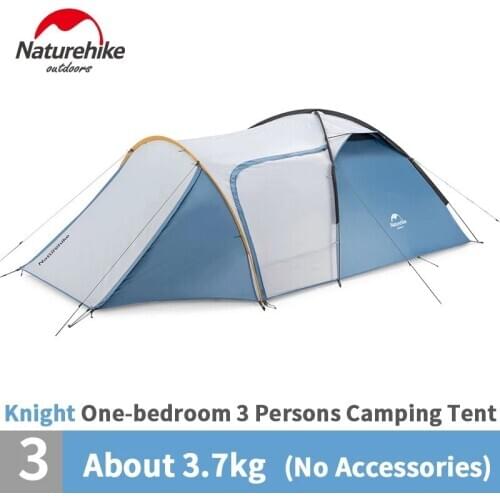 Naturehike 3 Persons Large Space 3 Season Outdoor Camping Tent Double Layer Windproof Rainproof Travel Tent