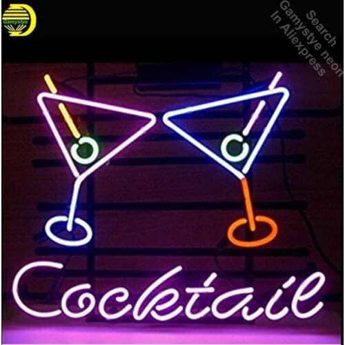 Neon Sign for Cocktail Cups neon bulb Sign Beer Drink Neon lights Sign glass Tube Handcraft Iconic Bulbs Super Bright club lamp