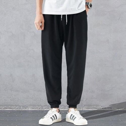 2021 Spring New Casual Pants Mens Drawstring Pants Pants Pure Color Drawstring Sweatpants Basic Junior Sports Pants