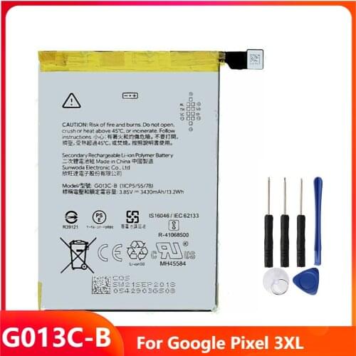 Original Replacement Phone Battery G013C-B For Google Pixel 3XL Genuine Rechargable Batteries 3430mAh With Free Tools