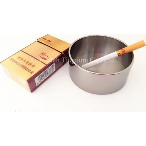 TitaniumTitanium TC4 Ashtray / Tobacco Tray Round Shape Polished Surface EasyClean High Quality and Light Weight 136g/pc