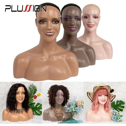 Realistic Mannequin Head With Smile Face Female Hat Wig Glasses Dispaly Mannequin Head With Shoulders Manikins Head For Wigs