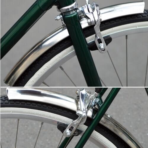 Retro Bike Fender Stainless Steel Mudguard 24/26 Inch 700C City Bicycle Fenders Silver 1Pair
