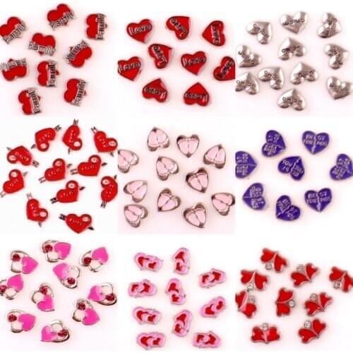 40Pcs/lot Plated Word Family Love Floating Charms Making Message Momo Charms Gift For Mom Jewelry Accessories