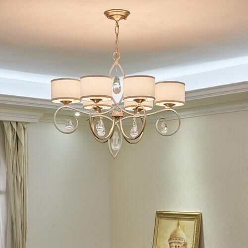 Nordic Rural chandelier ceiling fixture French Cloth shade chandelier lighting Study Retro Bedroom lamp Restaurant life lighting