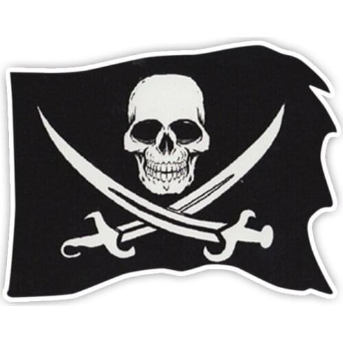 Scary PIRATE FLAG Skull and Crossbones Swords Funny Sticker Car Truck Window Bumper Stickers Car Accessorie Waterproof Kk13*10cm