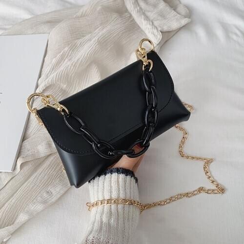 Mini Solid Color Pu Leather Shoulder Bags For Women 2020 New Simple Wild Chain Design Crossbody Bag Female Trending Handbags