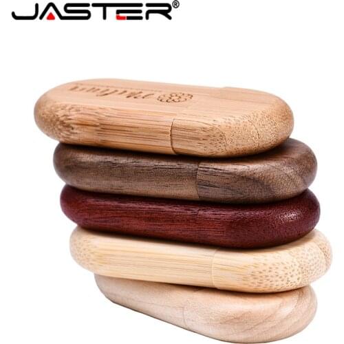 JASTER Free Custom logo Wooden + Box Personal LOGO pendrive 4GB 16GB 32GB 64GB usb Flash Drive U disk Memory stick wedding Gift