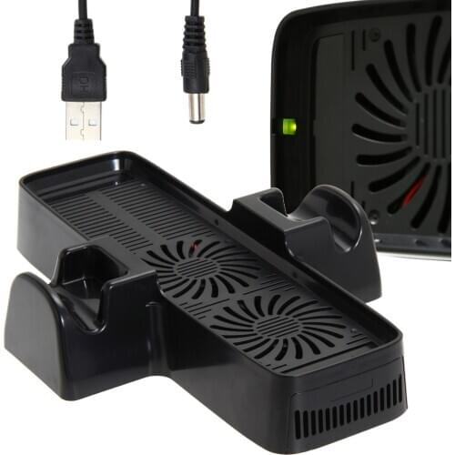 Cooling Fan with Dual Dock Stand for XBOX 360 Game Controller with Cooling Fan Bracket USB Cable ( 50cm)