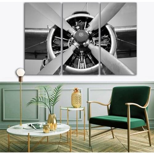 Medieval vintage aircraft printed poster fighter blueprint wall art painting pilot gift room decoration