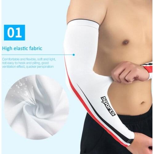 Ice Fabric Arm Sleeves Breathable UV Protection Running Fitness Basketball Elbow Pad Cycling Arm Sleeve Summer Sports Gear