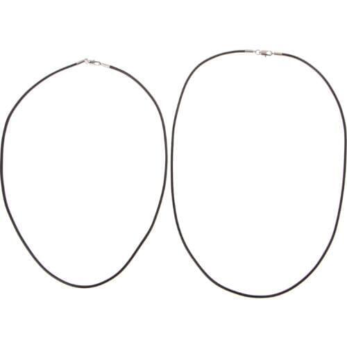 High Quality Black Silk Leather Cord Chain Necklace Rope with Lobster Claw Clasp