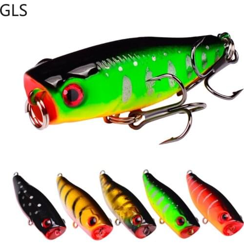 GLS Brand New 6 Colors Top Water 4.5cm/3.5g Artificial Wobblers Plopper Fishing Lure For Pike Carp Fishing Bait 1Pcs