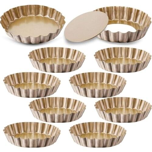 Tart Pans For Baking Tart Pan With Removable Bottom Nonstick Quiche Pan For Baking Pies, Quiche Cheese Cakes 10 Pieces