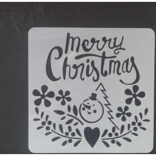 13*13 Christmas snowman pvc Layering Stencils for DIY Scrapbooking/photo album Decorative Embossing DIY Paper Cards Crafts