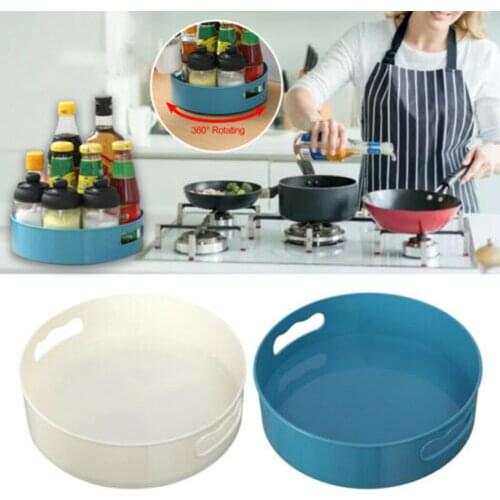 1x Multi-Function Rotating Tray :23x6.5cm Kitchen Round Rotating Storage Organiser Revolving Condiment Rack Kitchen Holder