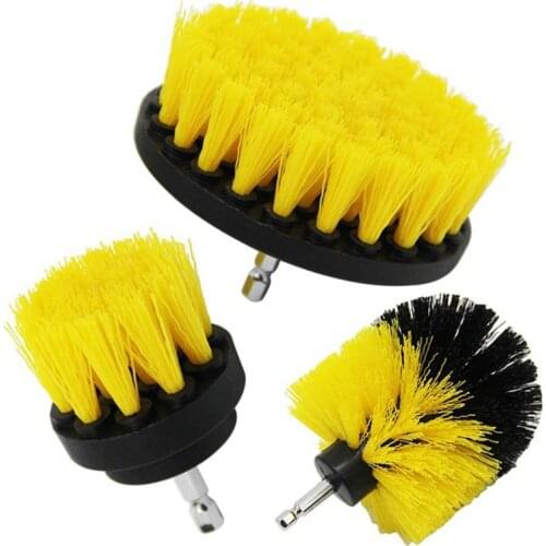3Pcs Scrubber Brush Power Scrubber Brushes Set Plastic Clean Nylon Cleaning Drill Bathroom Kitchen Auto Care Cleaning Tools