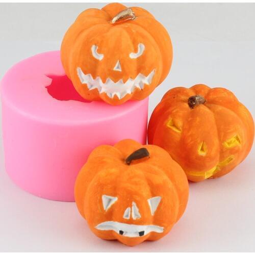 3D Baking Silicone Mold Halloween Pumpkin Shape Candle Molds Cake Decorating Tools Fondant Chocolate Candy Gumpaste Soap Moulds