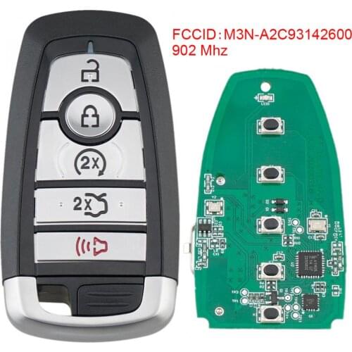 902Mhz Car Smart Remote Key Fob with ID49 Chip M3N-A2C93142600 Fit for 2017-2019 Ford Fusion / Expedition / Edge Mustang