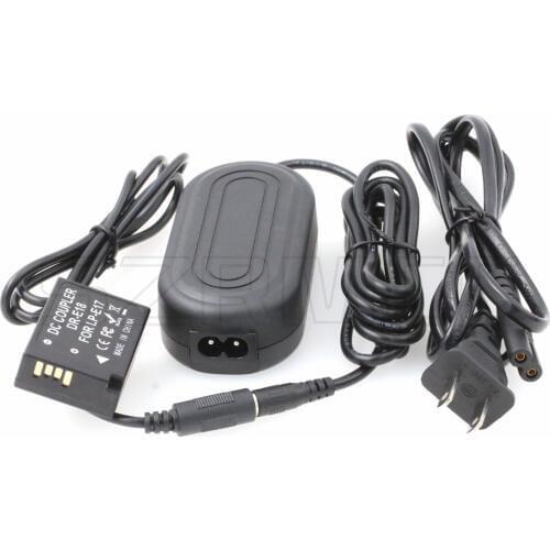 AC Adapter with DR-E18 DC Coupler LP-E17 Dummy Battery for Canon EOS 750D T6i 760D T6S 800D X9i 200D 250D 77D X8i