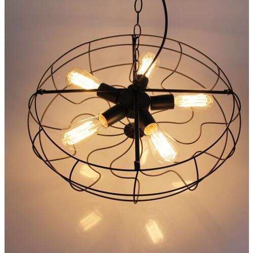 American Industrial 21" Loft Metal fan-shape Chain Pendant Lamp Creative Bar Counter Kitchen Dining Room Restaurant Pendant Lamp