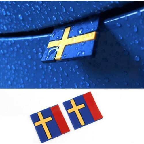 2-50 Pcs Car Styling Sweden Flag Rubber Decor 3D Sticker Emblem Front Grille Trunk For VOLVO XC40 XC90 V90 S90 XC60 C70 V70 V50