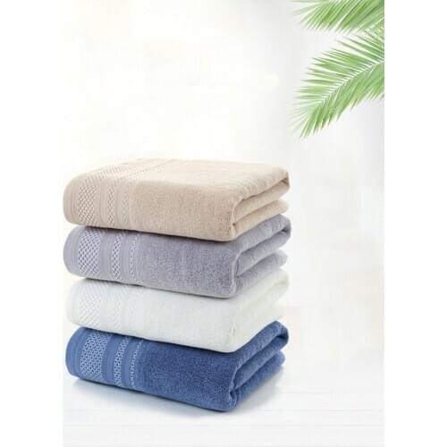 Yadshoti Bath Towels Cotton Adult Bathroom Towel Soft and Absorbent Solid Color Large Towel 70 x 140 cm 4 colors to choose