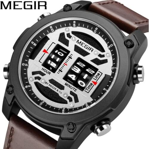 MEGIR Top Luxury Brand Quartz Watches Men Clock Fashion Casual Wristwatches Waterproof Sport Watch Relogio Masculino