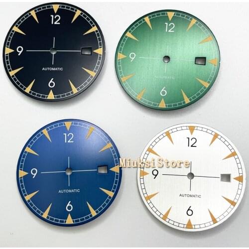 33.2mm Black/Silver/bule/Green Watch Parts luminous Dial Fit NH35 NH36 Automatic Movement