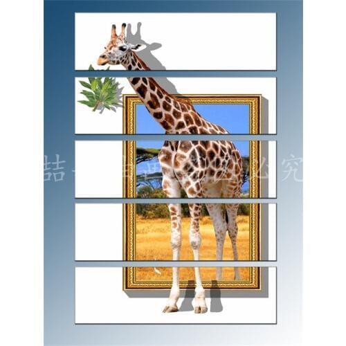 Giraffe oil painting art 3D printed painting