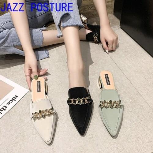 2021 Summer Womens Pointed Ankle Boots Slippers New Fashion Rhinestone High Heel Sandals Slippers with Metal Chains w135