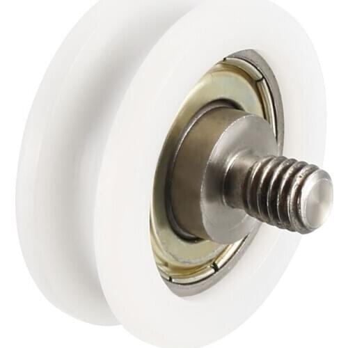 Uxcell Metal V Groove, Guide Bearing Pulley Rail Ball Wheel White-2.5mm-4pcs-M6
