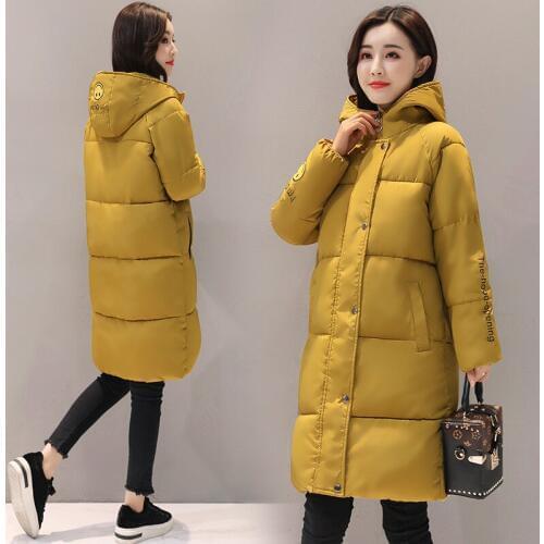 Fashion Polyester Long Zipper Wide-waisted Full Flocking Hot Sale Clothes Woman 2018 New Cotton Loose Coat