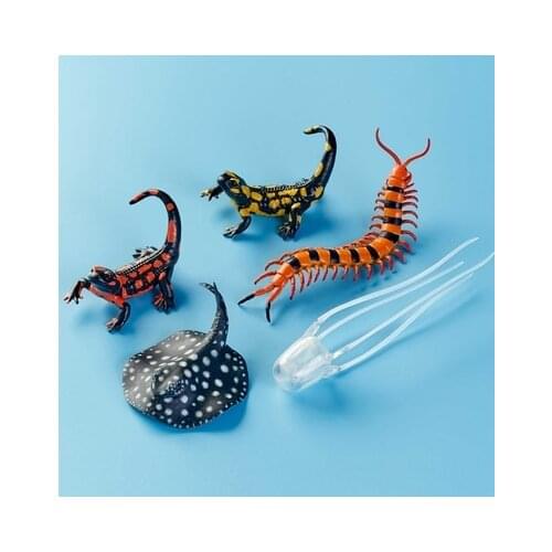 Pvc figure model toy simulation animal insect butterfly bee model 6pcs/set