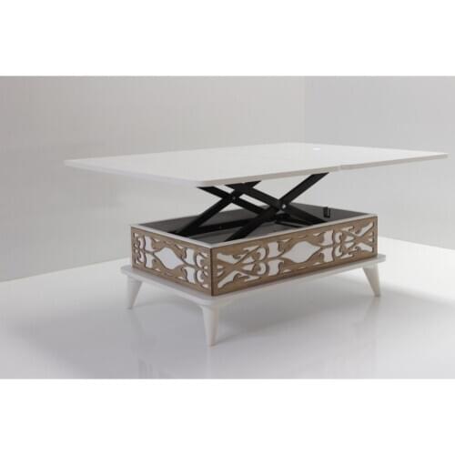 Trend 2021 Modern Smart Magic Coffee Table 3 Kadameli Drawers Flip White