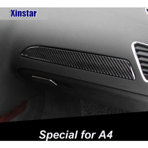Carbon fiber car center control decoration sticker for audi A4 car only fit left driving