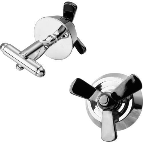 New high quality popular Silvery Cufflinks men propeller cufflinks wedding Golden Mens Long Sleeve Shirt Cufflinks