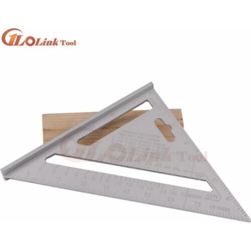 Professional Protractor 7-inch aluminum alloy carpentry triangle ruler metric inch 90 degree 45 degree square triangle ruler