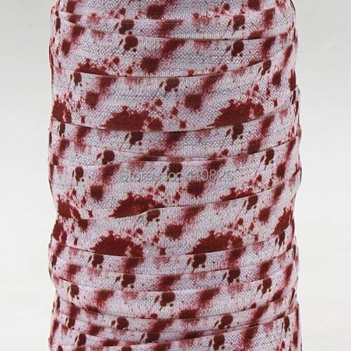 Q&N ribbon wholesale/OEM 5/8inch 150402010 printed folded over elastic FOE 50yds/roll free shipping